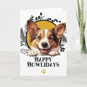 Happy Howlidays Cardigan Welsh Corgi Dog Christmas Holiday Card