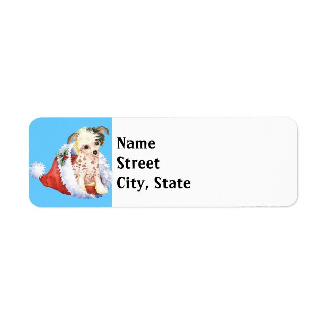 Happy Howlidays Chinese Crested Return Address Label (Front)