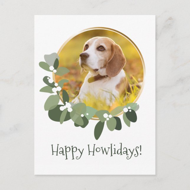 Happy Howlidays Christmas Dog Custom Postcard (Front)