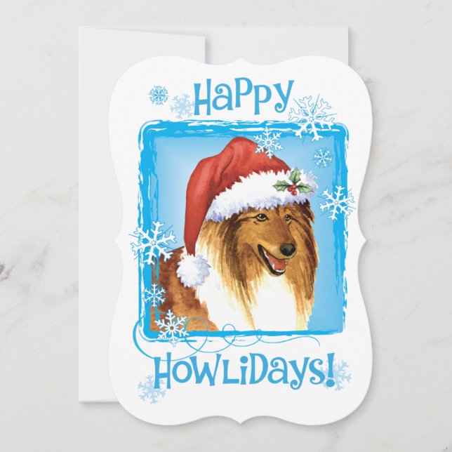Happy Howlidays Collie Holiday Card (Front)