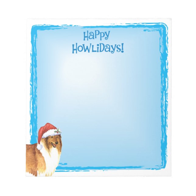 Happy Howlidays Collie Notepad (Front)