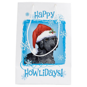 Happy Howlidays Curly-Coated Retriever Medium Gift Bag