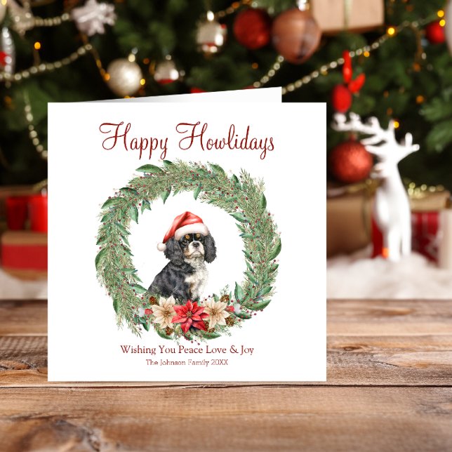 Happy Howlidays Cute Cocker Spaniel Dog Holiday Card (Creator Uploaded)