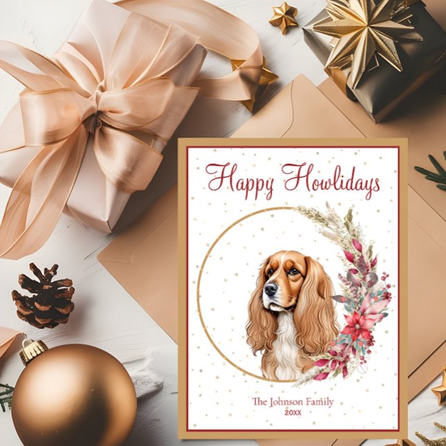 Happy Howlidays Cute Dog Holiday Postcard (Creator Uploaded)