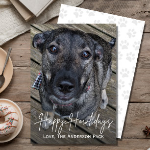 Happy Howlidays Cute Dog Photo Christmas Holiday Card