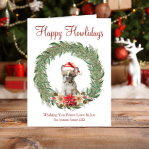 Happy Howlidays Cute French Bulldog  Holiday Card