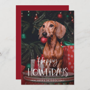 Happy Howlidays   Cute Pet Dog Christmas Photo Holiday Card
