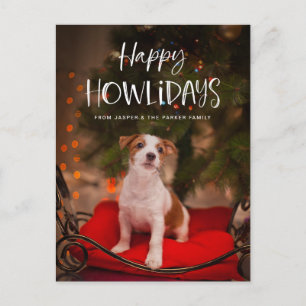 Happy Howlidays Cute Pet Dog Christmas Photo Holiday Postcard