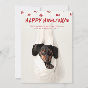 Happy Howlidays   Cute Pet Photo Christmas Holiday Card