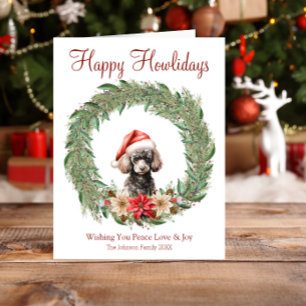 Happy Howlidays Cute Poodle Dog Holiday Card