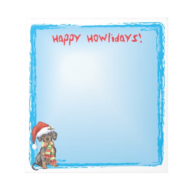 Happy Howlidays Dachshund Notepad (Front)