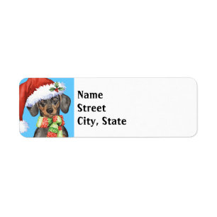 Happy Howlidays Dachshund Return Address Label