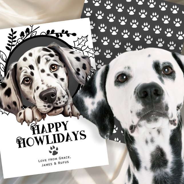 Happy Howlidays Dalmatian Dog Christmas Holiday Card (Happy Howlidays Dalmatian Dog Christmas Holiday Card
by Ricaso. Dally spotty dog cards for xmas)