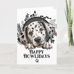 Happy Howlidays Dalmatian Dog Christmas Holiday Card
