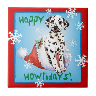 Happy Howlidays Dalmatian Tile