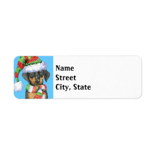 Happy Howlidays Doberman Return Address Label