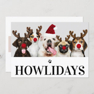 Happy Howlidays Dog Christmas 5 Photo Card