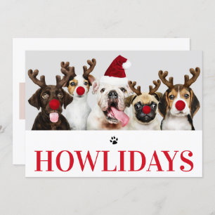 Happy Howlidays Dog Christmas 5 Photo Card