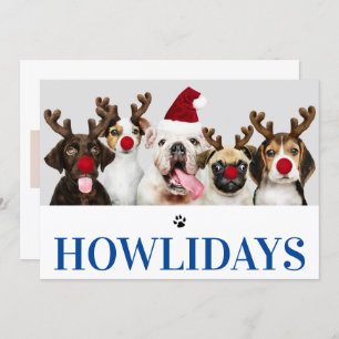 Happy Howlidays Dog Christmas 5 Photo Card