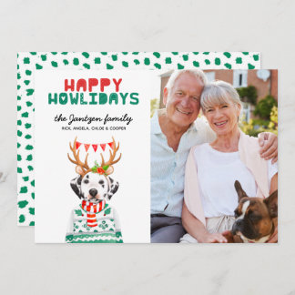 Happy Howlidays Dog Dalmatian Christmas Photo Card