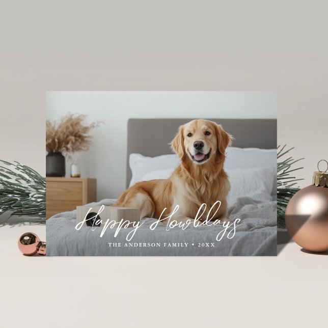 Happy Howlidays Dog Photo Greetings Holiday Card (Creator Uploaded)