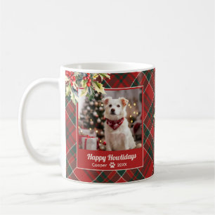 Happy Howlidays Dog Red Green Plaid Christmas Coffee Mug