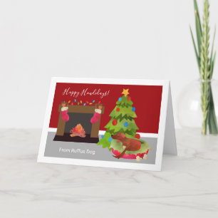Happy Howlidays Dog Themed Christmas Personalised Holiday Card
