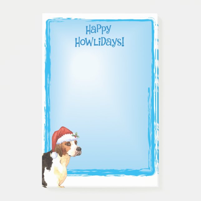 Happy Howlidays English Foxhound Post-it Notes (Front)
