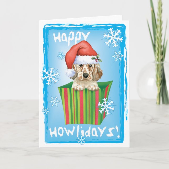 Happy Howlidays English Setter Holiday Card (Front)