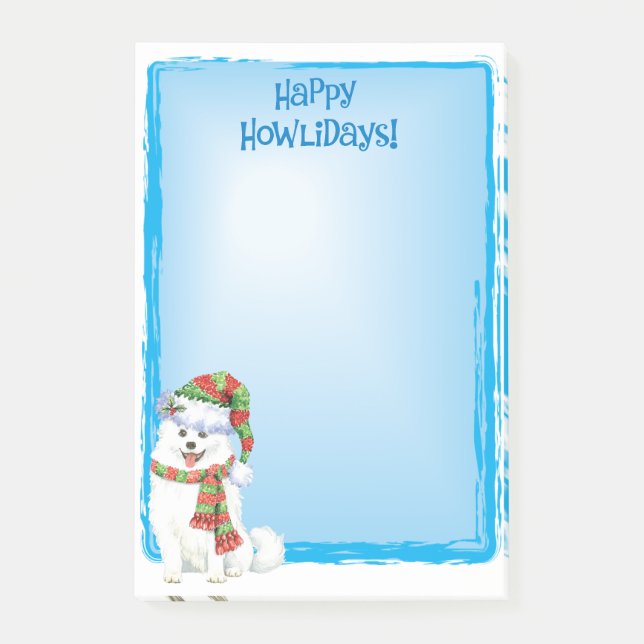 Happy Howlidays Eskimo Dog Post-it Notes (Front)