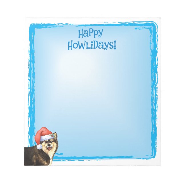Happy Howlidays Finnish Lapphund Notepad (Front)