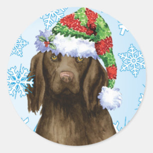 Happy Howlidays Flat-coated Retriever Classic Round Sticker