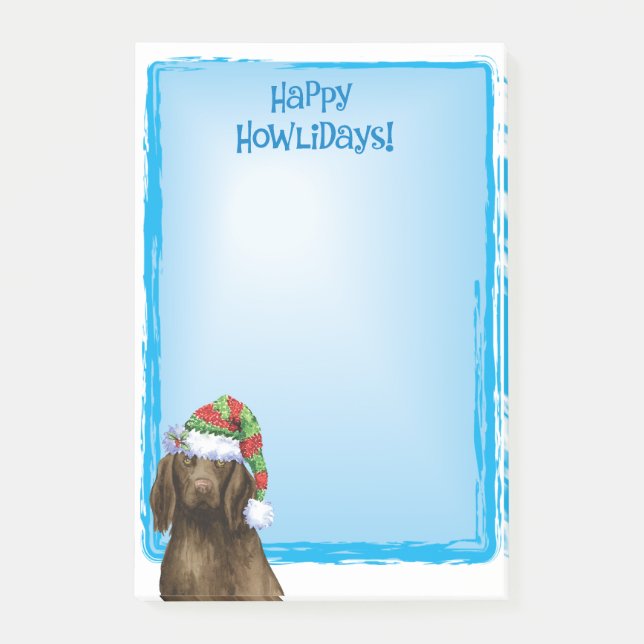 Happy Howlidays Flat-coated Retriever Post-it Notes (Front)