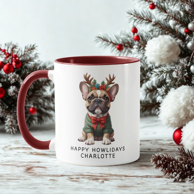 Happy Howlidays French Bulldog Frenchie Coffee Mug (Creator Uploaded)