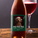 Happy Howlidays From Dog Photo Christmas  Wine Label<br><div class="desc">This design was created though digital art. It may be personalised in the area provided or customising by choosing the click to customise further option and changing the name, initials or words. You may also change the text colour and style or delete the text for an image only design. Contact...</div>