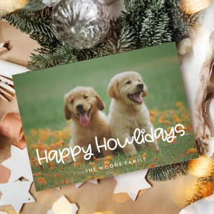 Happy Howlidays Funny Cute Dog Photo Holiday Card