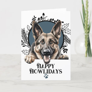 Happy Howlidays German Shepherd Dog Christmas Holiday Card