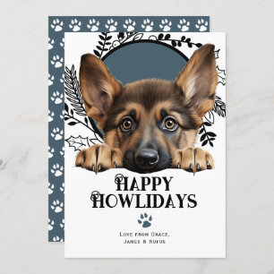 Happy Howlidays German Shepherd Dog Christmas Holiday Card