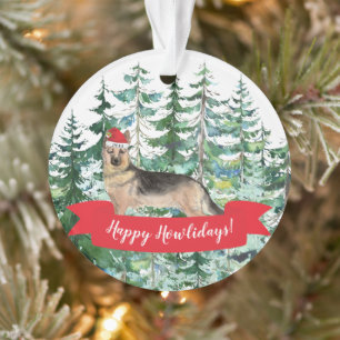 Happy Howlidays German Shepherd Dog Christmas Ornament