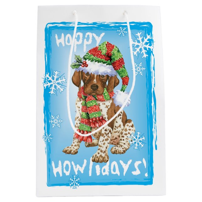 Happy Howlidays GSP Medium Gift Bag (Front)