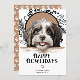 Happy Howlidays Havanese Dog Christmas Holiday Card