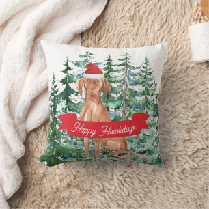 Happy Howlidays Hungarian Vizsla Christmas Cushion