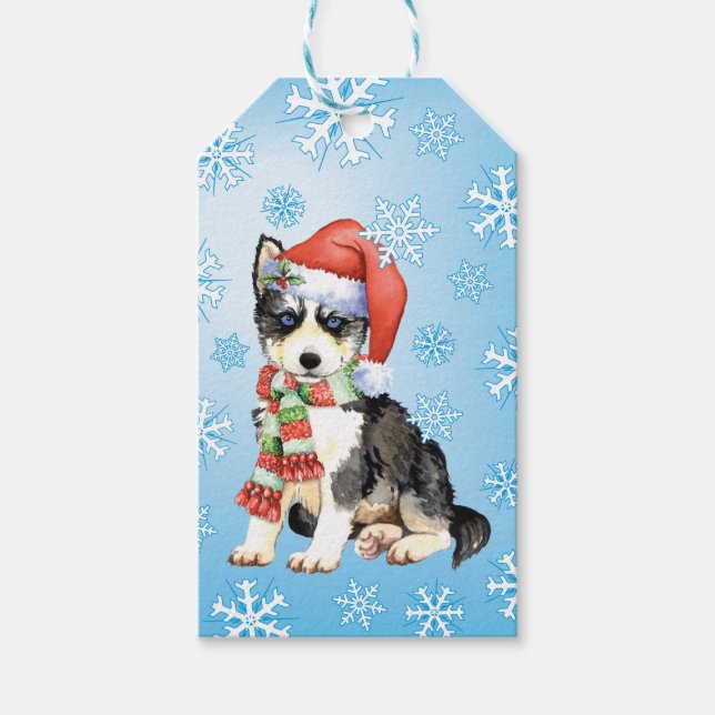 Happy Howlidays Husky Gift Tags (Front)