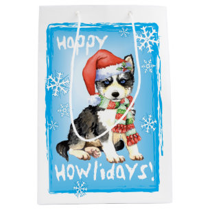 Happy Howlidays Husky Medium Gift Bag