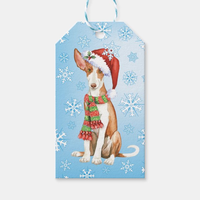 Happy Howlidays Ibizan Hound Gift Tags (Front)