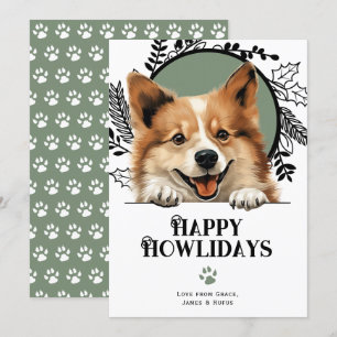 Happy Howlidays Icelandic Sheepdog Christmas Holiday Card