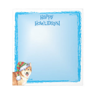 Happy Howlidays Icelandic Sheepdog Notepad