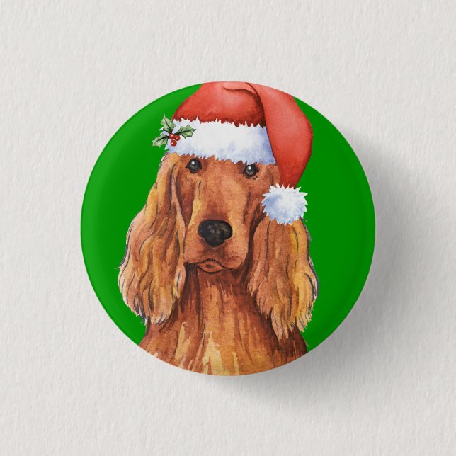 Happy Howlidays Irish Setter 3 Cm Round Badge (Front)