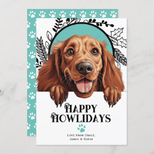 Happy Howlidays Irish Setter Dog Christmas Holiday Card