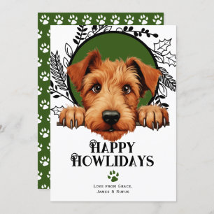 Happy Howlidays Irish Terrier Dog Christmas Holiday Card